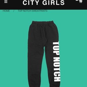 City Girls Top Notch Black Fleece Sweat Pants